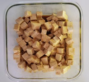 Tofu ready to marinate.